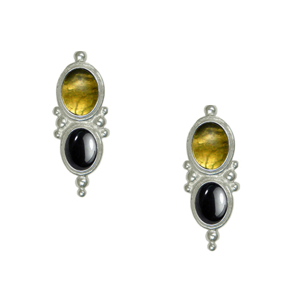 Sterling Silver Drop Dangle Earrings With Citrine